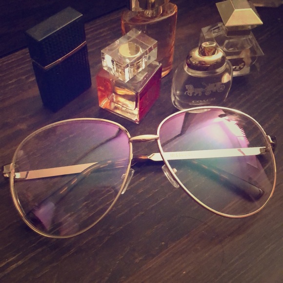 Gold Clear Frame Sunglasses - Picture 2 of 4